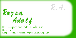 rozsa adolf business card